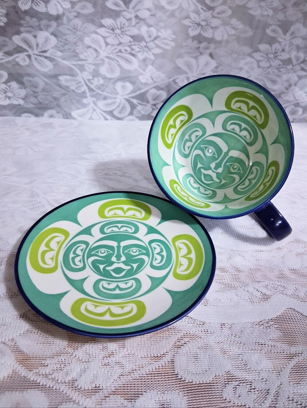 Native Home Moon Mug and Saucer Pacific Northwest Artist Simone Diamond - Picture 3 of 14